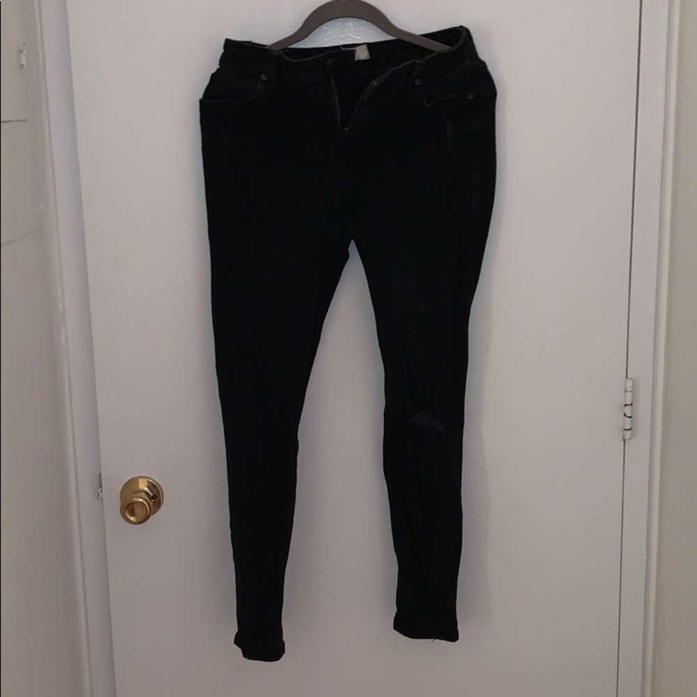 Bershka black ripped jeans